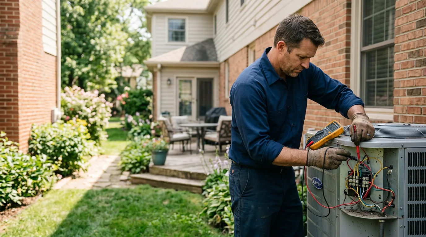 HVAC technician working near Vici, OK